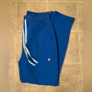 Figs Size Small High Waisted Straight Leg Royal Blue Scrub Pant